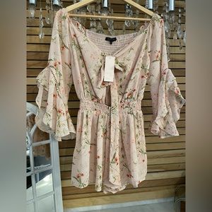 Small Pink off the shoulder Romper